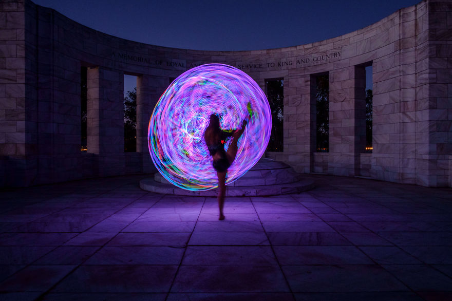 We Used An Electronic Hula Hoop To Bring A New Twist To Painting With Light