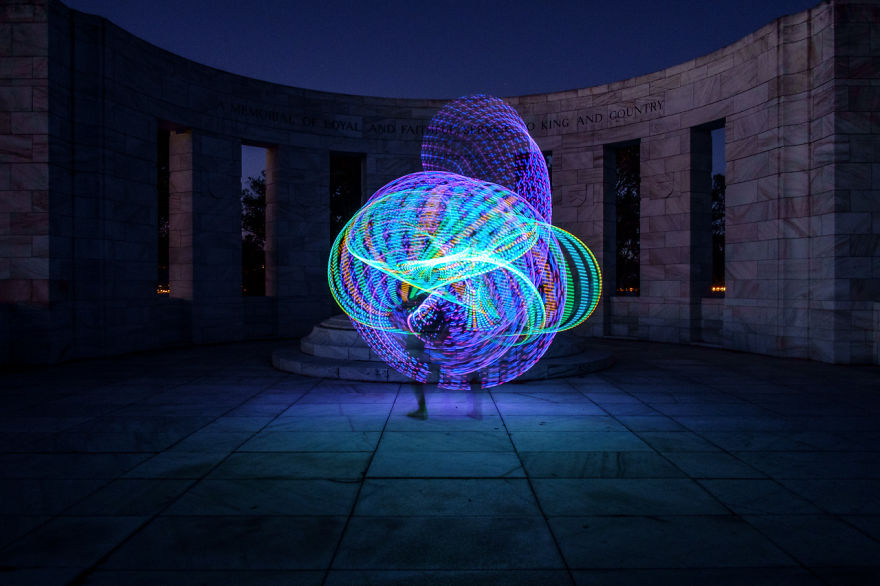 We Used An Electronic Hula Hoop To Bring A New Twist To Painting With Light