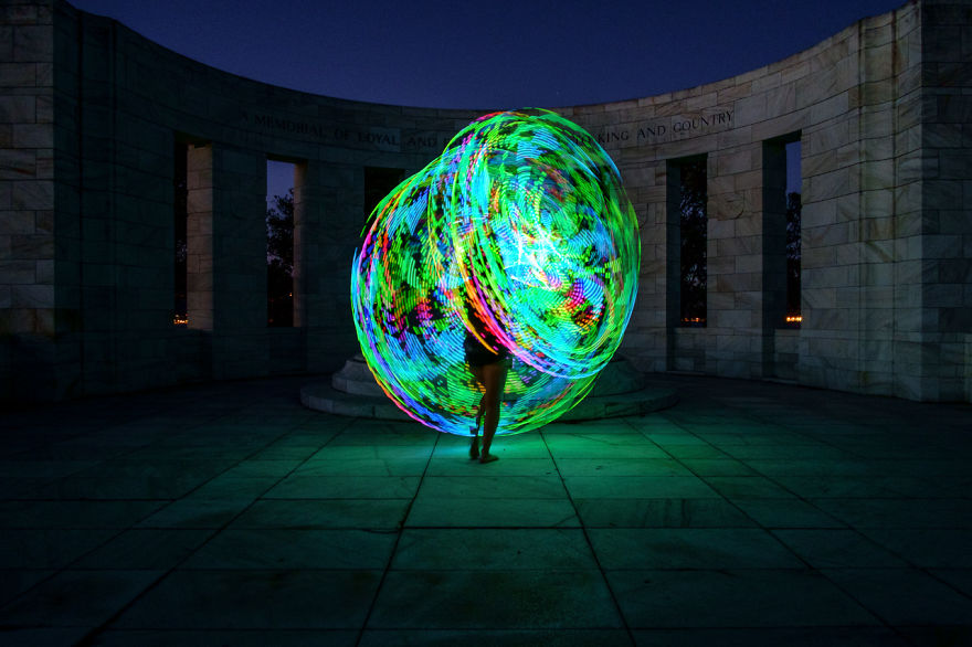 We Used An Electronic Hula Hoop To Bring A New Twist To Painting With Light