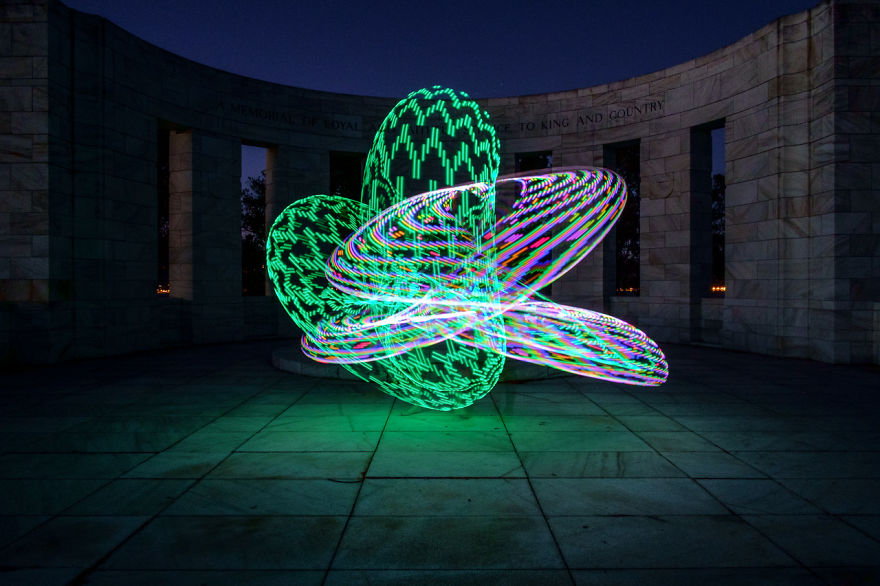 We Used An Electronic Hula Hoop To Bring A New Twist To Painting With Light
