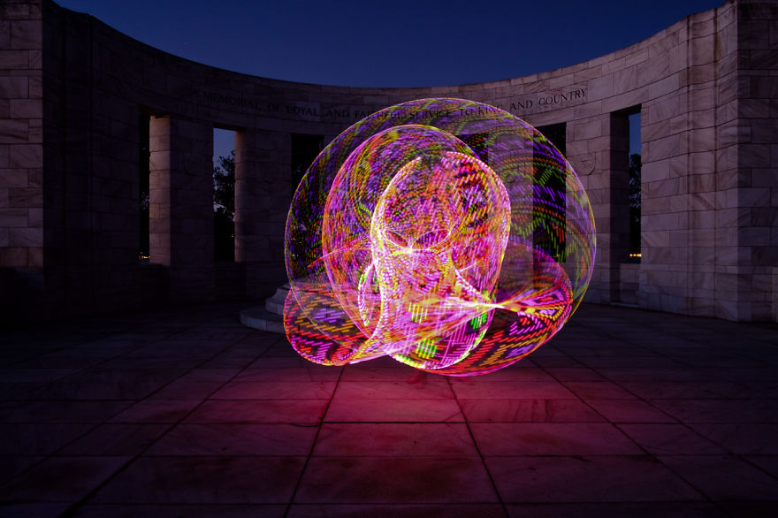 We Used An Electronic Hula Hoop To Bring A New Twist To Painting With Light
