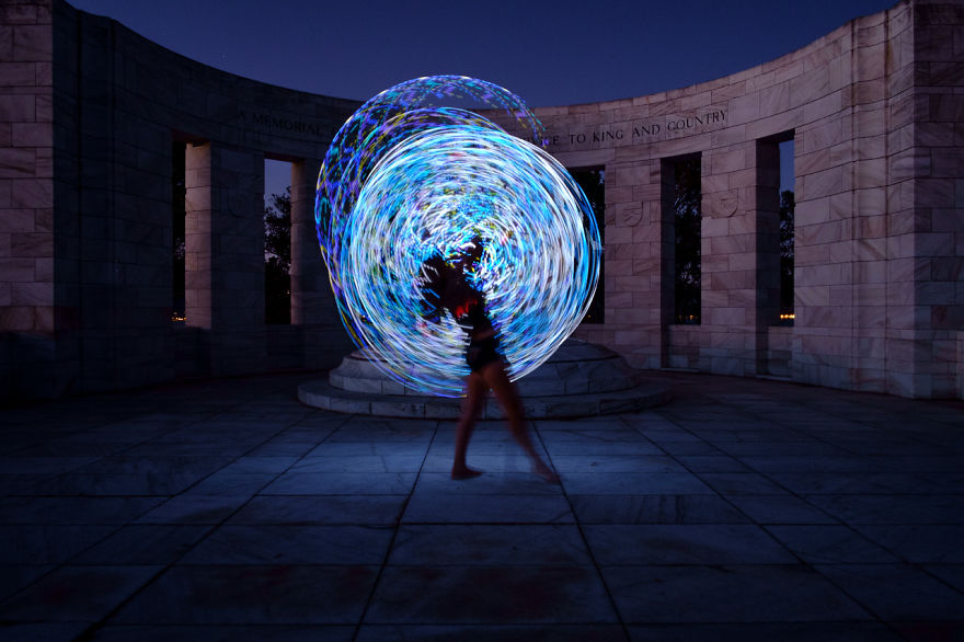 We Used An Electronic Hula Hoop To Bring A New Twist To Painting With Light We Used An Electronic Hula Hoop To Bring A New Twist To Painting With Light