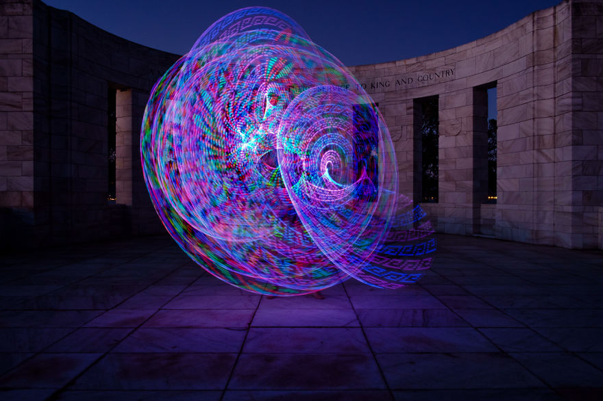 We Used An Electronic Hula Hoop To Bring A New Twist To Painting With Light