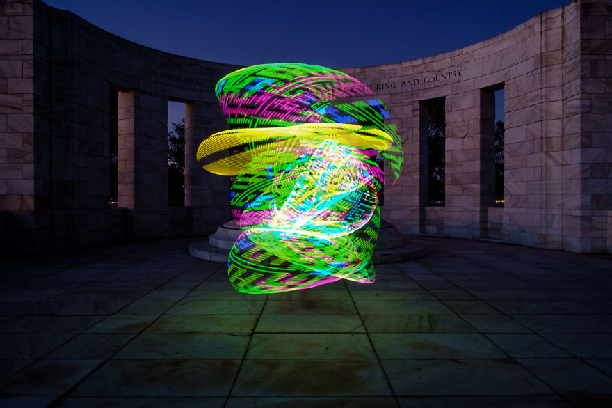 We Used An Electronic Hula Hoop To Bring A New Twist To Painting With Light