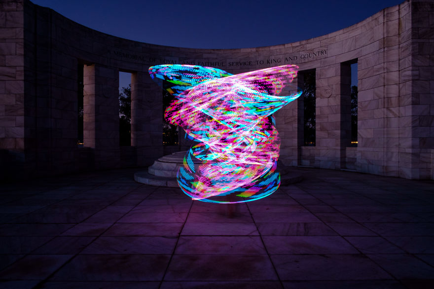 We Used An Electronic Hula Hoop To Bring A New Twist To Painting With Light