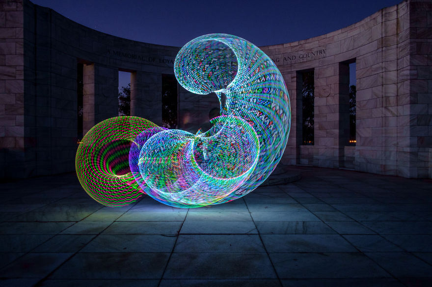 We Used An Electronic Hula Hoop To Bring A New Twist To Painting With Light