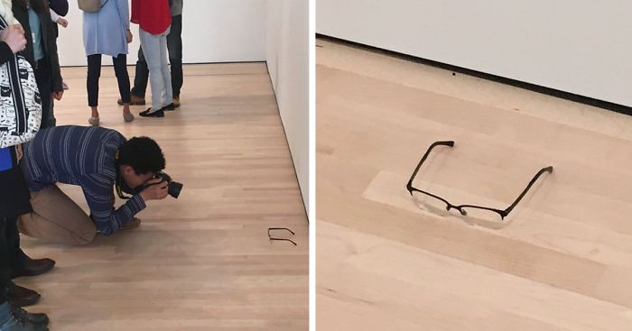 Someone Put Glasses On Museum Floor And Visitors Thought It Was Art