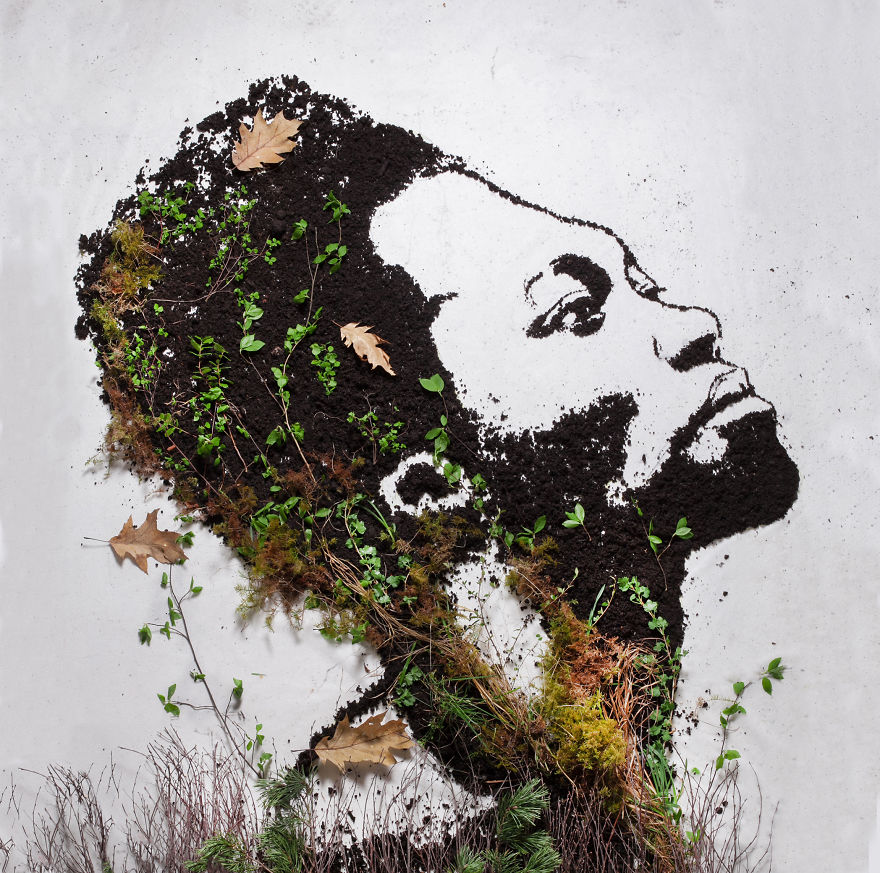 I Made A Benjamin Clementine Portrait From Peat And Moss