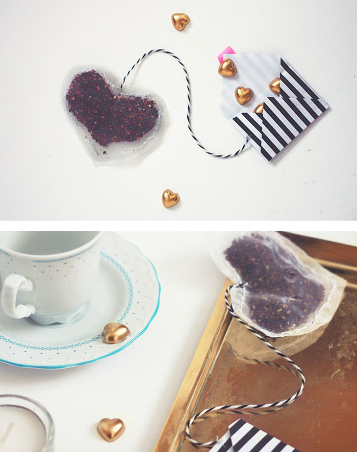 Envelope And Heart Tea Bag