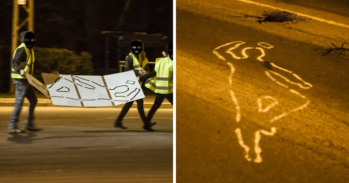 Activists Organize An Illegal Intervention On The Road To Show How Dangerous Smartphones Can Be