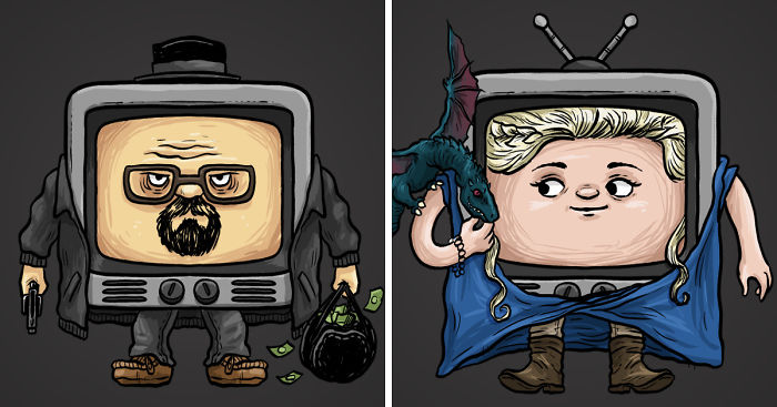 I Drew Famous TV Characters In A Shape Of A TV