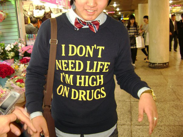 I Saw This Guy In South Korea And Asked If He Knew What His Shirt Said, He Didn't Speak English