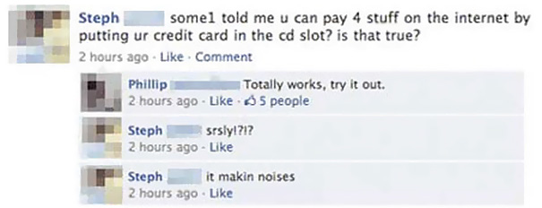 Embarrassing Facebook Status