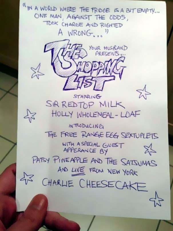 I Asked My Husband To Make A Shopping List