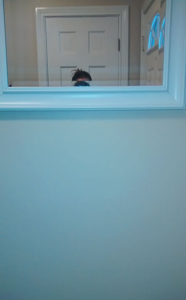 I Am 5'1". I Asked My 6'2" Husband To Hang A Mirror For Me