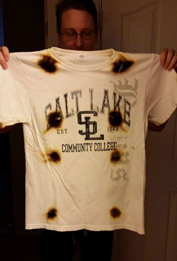 My Friends Husband Thought He Could Microwave His Shirt To Dry It Faster