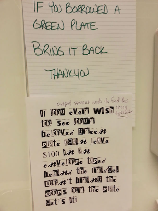 Ransom Note Found In My Office Kitchen This Morning