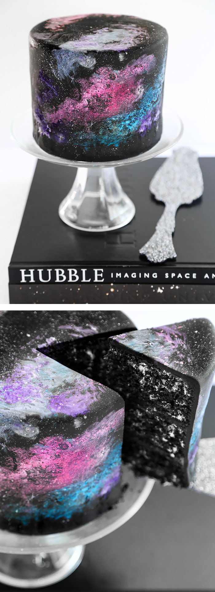 Black Velvet Nebula Cake
