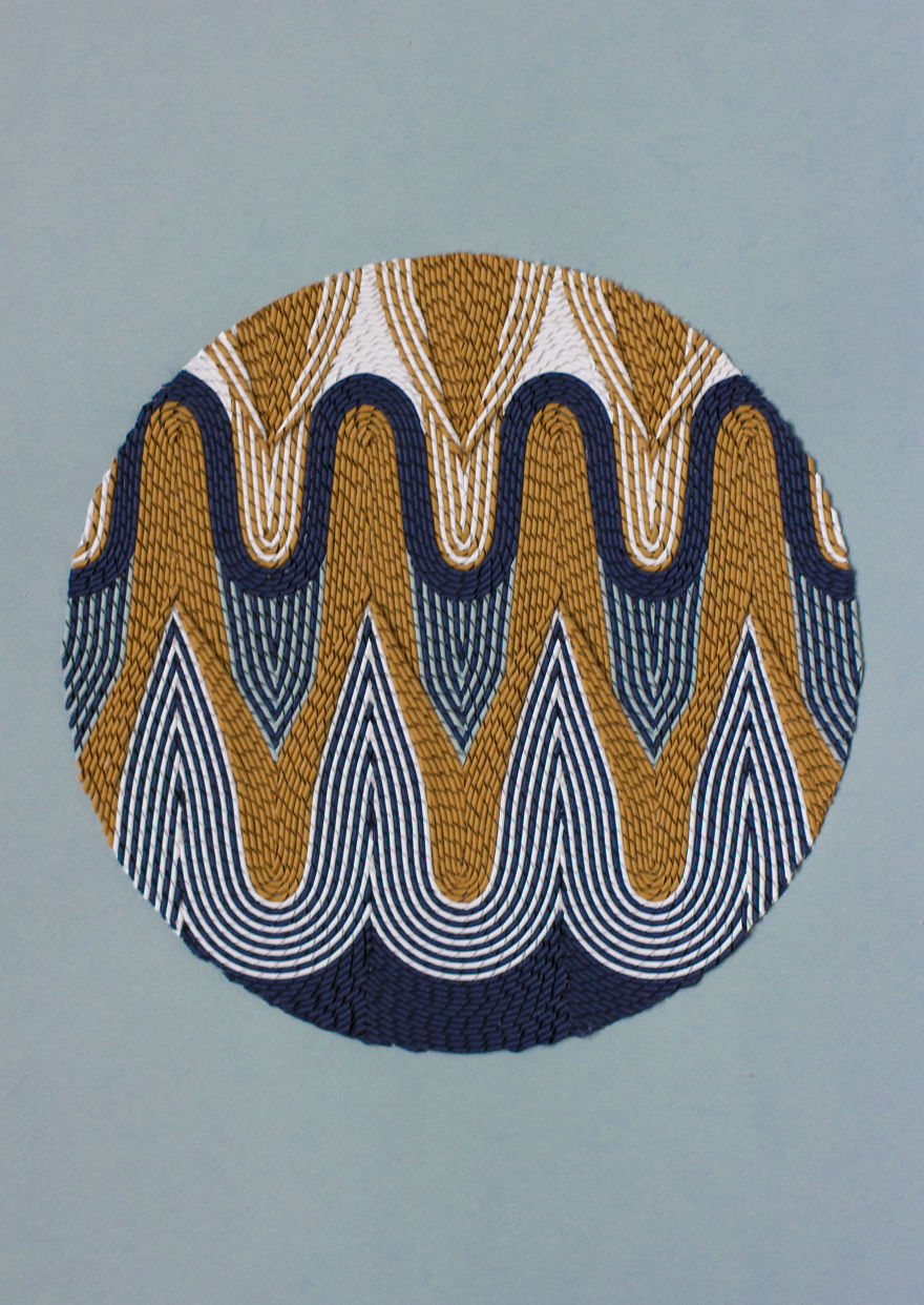 I Create Paper Landscapes Inspired By Zen Gardens Using 1000s Of Paper Strips