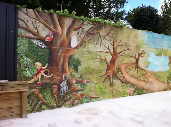 This Is A #mural My Little Sister #amandaherbert Painted On A Woman's Fence Here In New Zealand