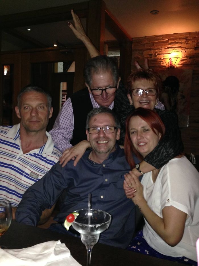 Trevor And Me With Jason On Holiday . At Gary's Birthday Meal With Jason And Amy