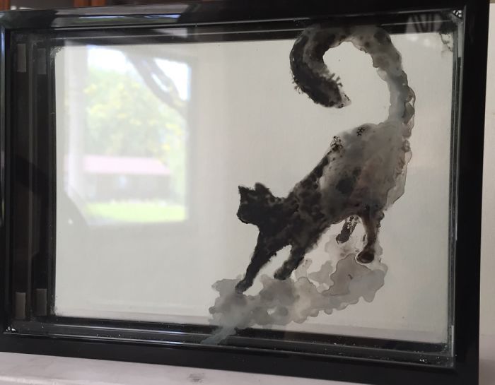 I Painted Layers Of Glass To Create Watercolour Effect