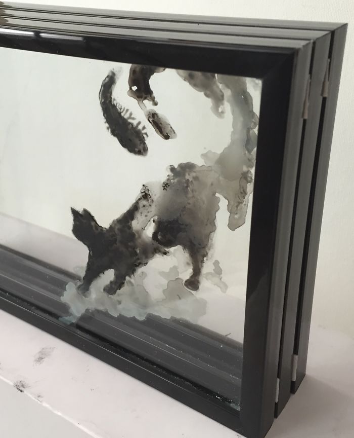 I Painted Layers Of Glass To Create Watercolour Effect