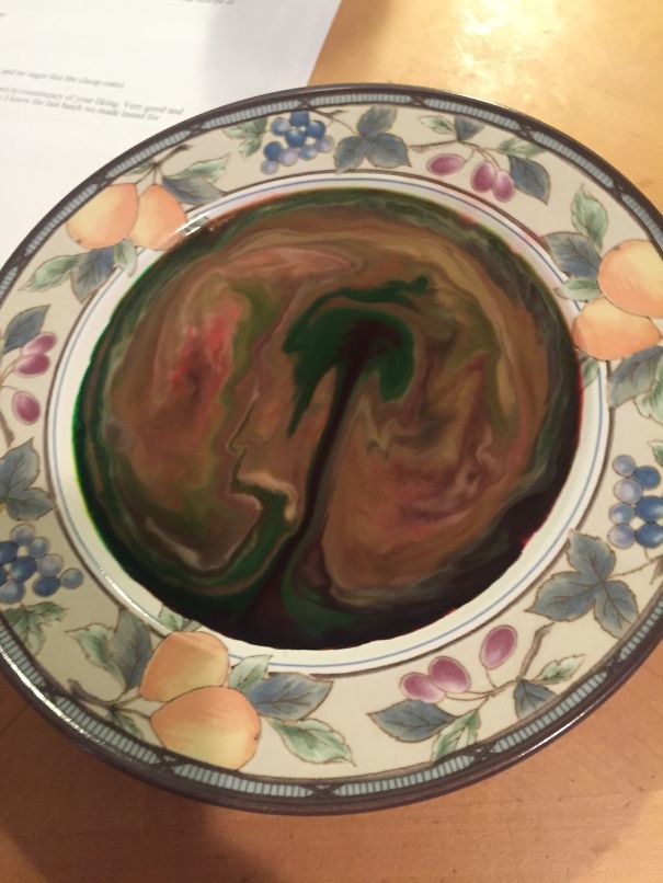 Milk, Food Coloring, Dish Detergent Science Experiment Made A Tree!