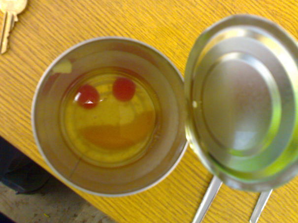 I Was Eating My Fruit Cocktail From The Can Whilst Building A Stadium In 2006. It Smiled Back.