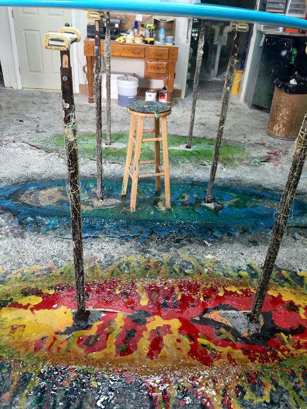 Hardened Surfboard Resin On The Floor