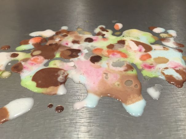 Drips Of Gelato Form Interesting Pattern