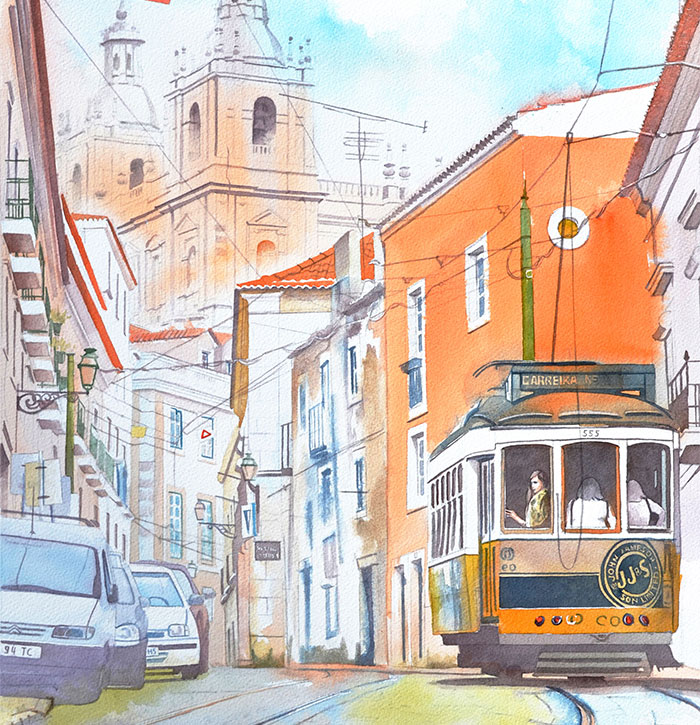 Portuguese Dream In Beautiful Architectural Watercolors