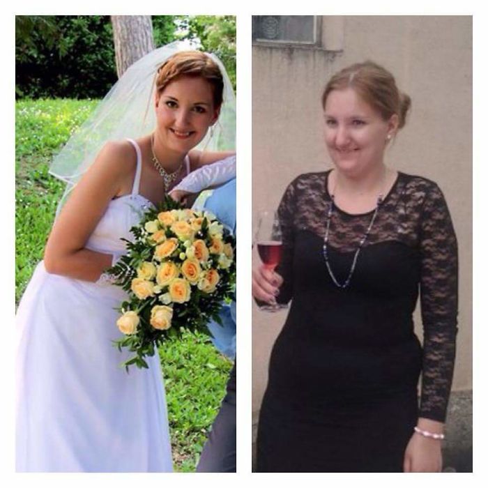 Well On The Rigth I Was 92 Kg, And I Lost 20 Kg For Our Wedding :)