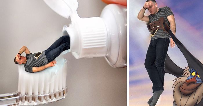 CEO Falls Asleep At Work And His Employees Take Him On Photoshop Adventures