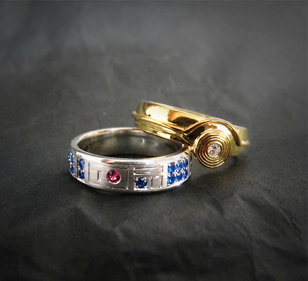 R2-D2 And C-3PO Wedding Rings