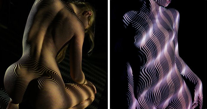 Photographer Dresses Nude Women In Light And Shadows (NSFW)