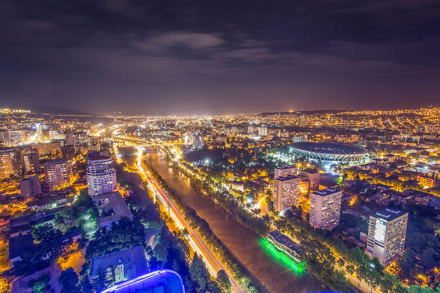 I Climbed To The 33rd Floor To Show You The Beauty Of A Night In Tbilisi