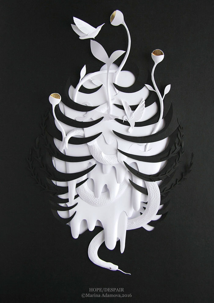 I Made A Series Of Paper Artwork That Represents The Struggles In My Life