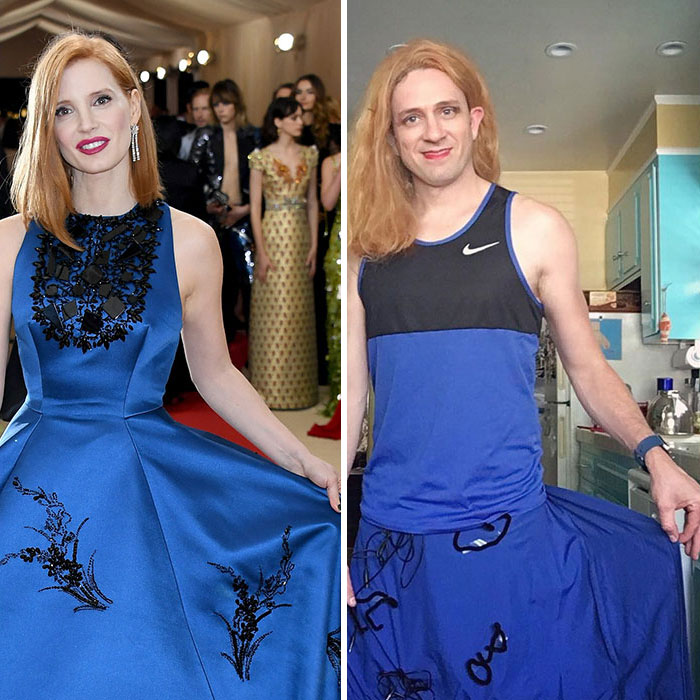 Tom Lenk As Jessica Chastain At Met Gala
