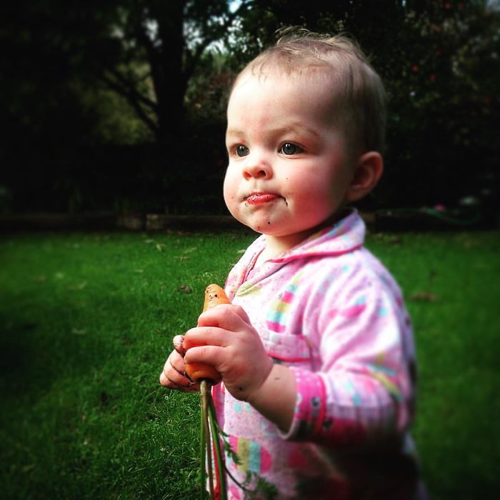 Eating Carrots Straight From The Garden