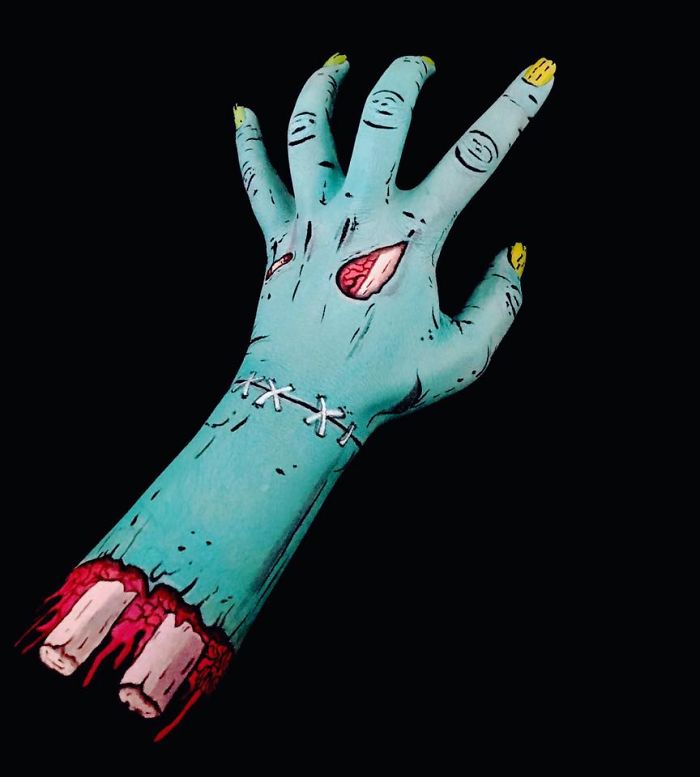 Illusion Paintings On My Arm And Hand..