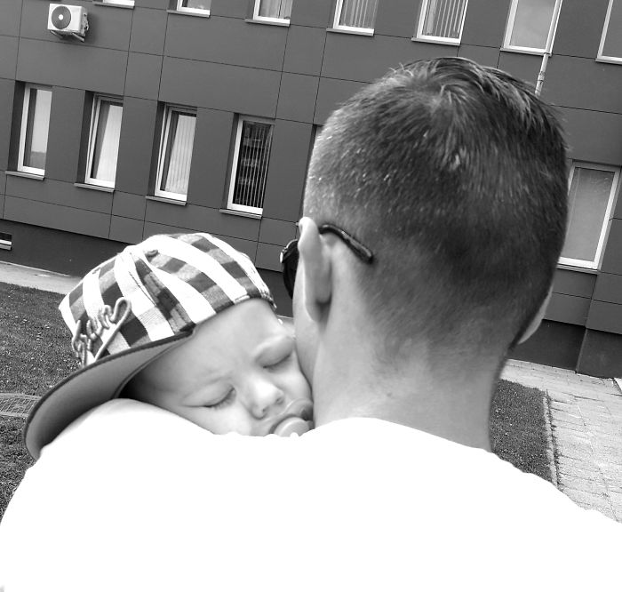 Safest Nap In Daddy's Arms