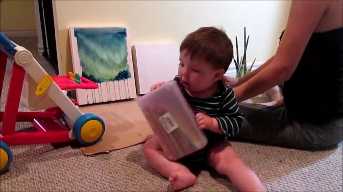 I Tried To Paint With My 9 Month Old Present.