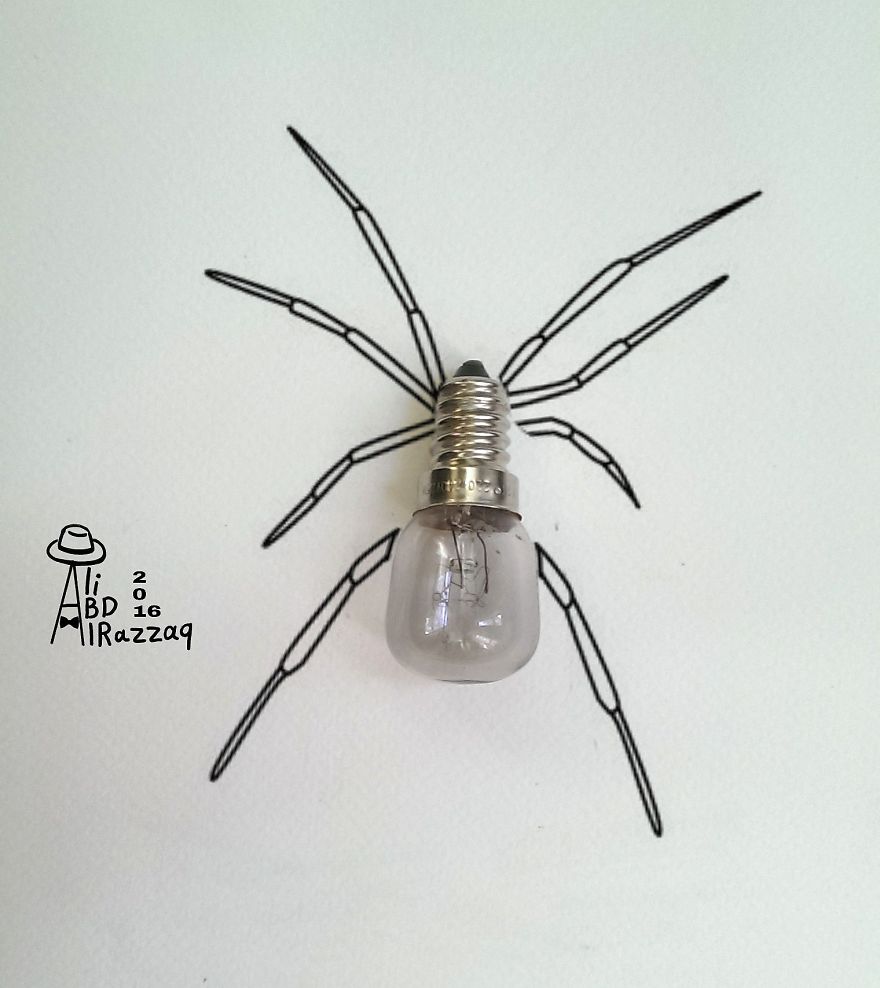 I Draw Interactive Illustrations Using Everyday Objects (part 7 )