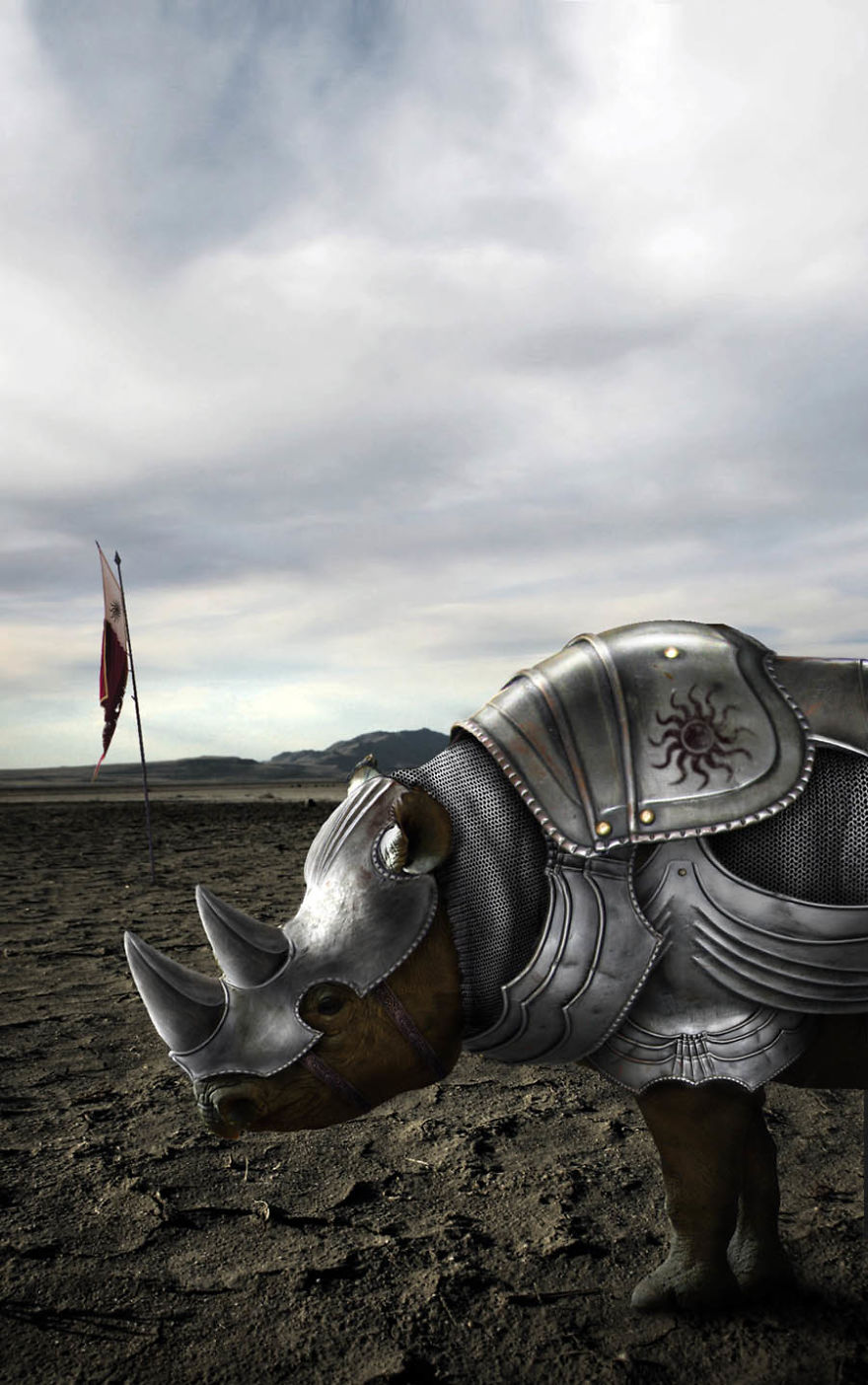 Artists Photoshop Armor On Animals To Bring Awareness To Endangered Species