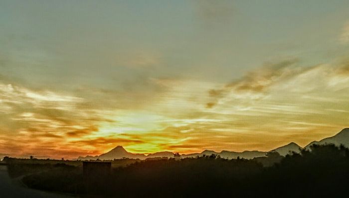 Sunset In Tsitsikamma, South Africa ( Taken Through Front Windscreen Of Moving Vehicle)