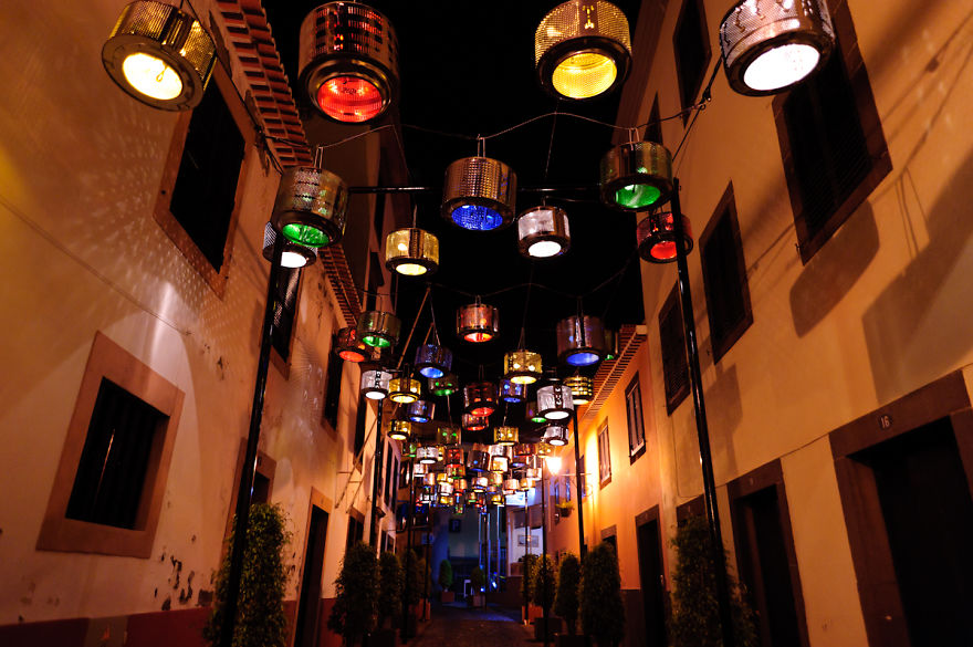 We Turned 133 Old Washing Machine Drums Into Street Lamps