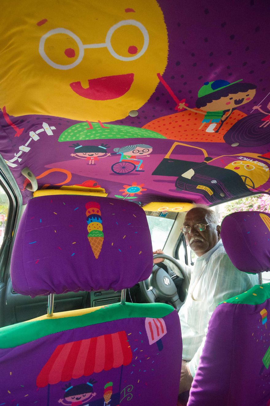 This 75-Year-Old Taxi Driver Helps People In Emergencies, So We Decided To Give His Cab The Design Treatment