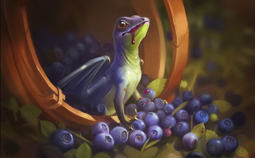 Fruit Dragons By Russian Artist Alexandra Khitrova Fruit Dragons By Russian Artist Alexandra Khitrova