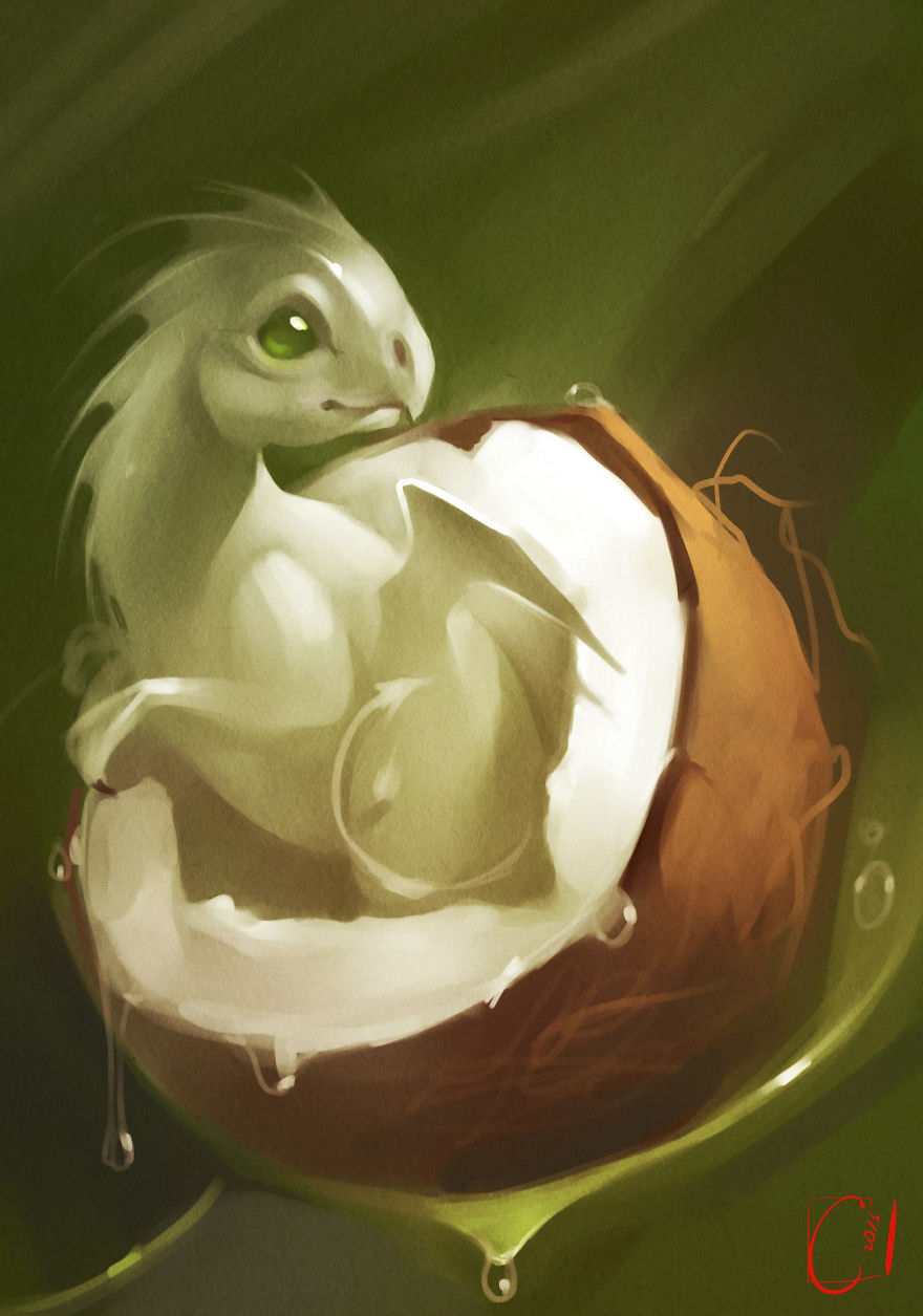 Fruit Dragons By Russian Artist Alexandra Khitrova